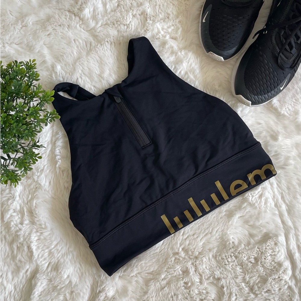 lululemon athletica Black Tank Top with Gold Accents